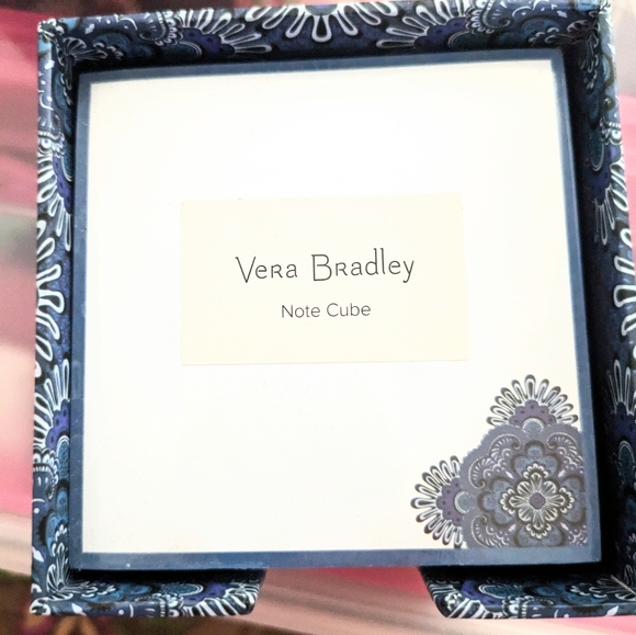 Vera Bradley Note Cube in Blue Tapestry - Picture 4 of 4